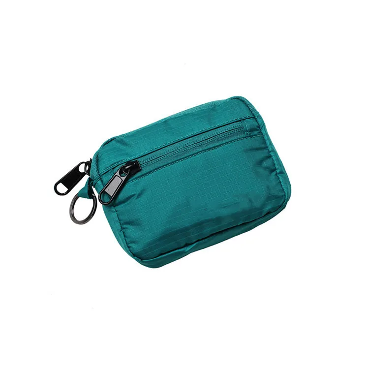 Custom ripstop nylon zipper coin pouch waterproof small card key bag portable pocket keychain money pack for men women