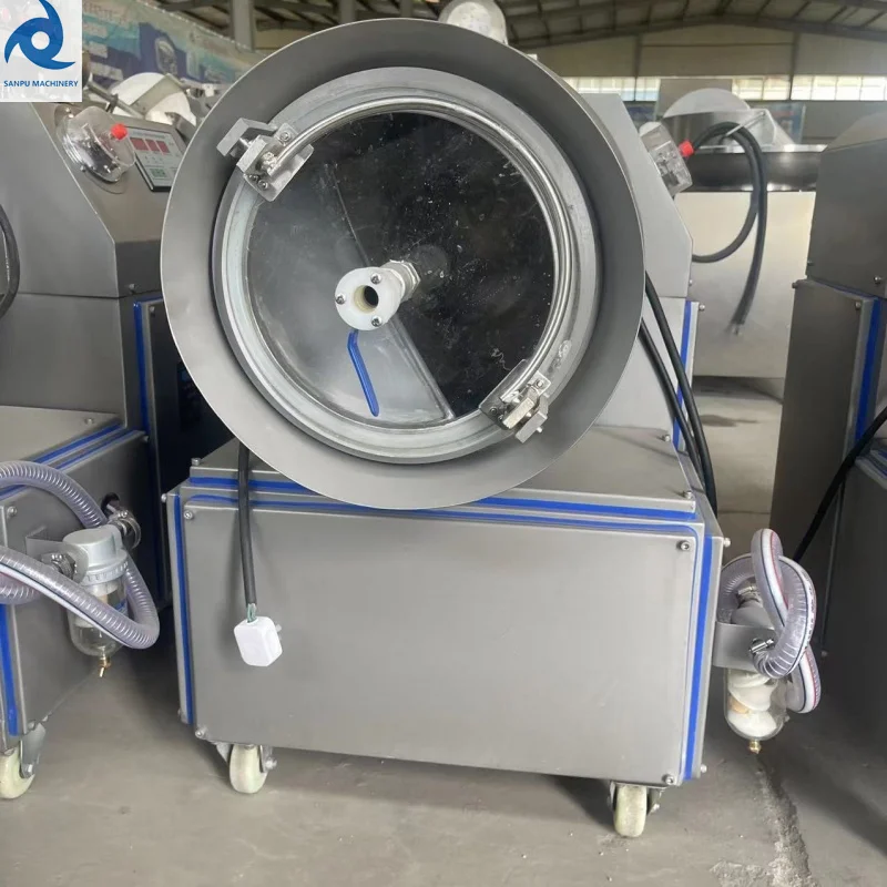 Full-automatic Beef Bloating Tenderizing Machine Pork Fish  Vacuum Tumbler With Cooling System
