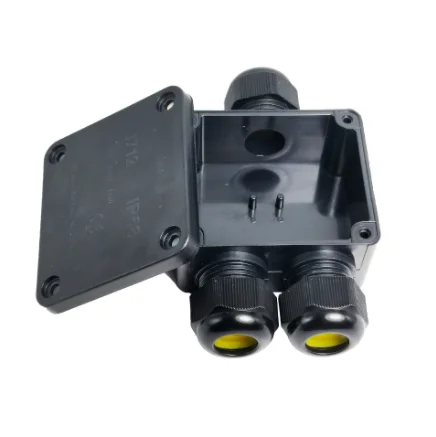IP68 waterproof buried plastic black distribution box G712 three-way outdoor cable junction box
