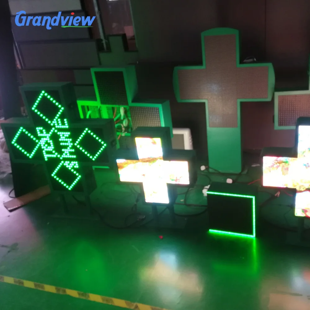 led pharmacy cross sign display/pharmacy green cross led sign/3d led pharmacy cross sign