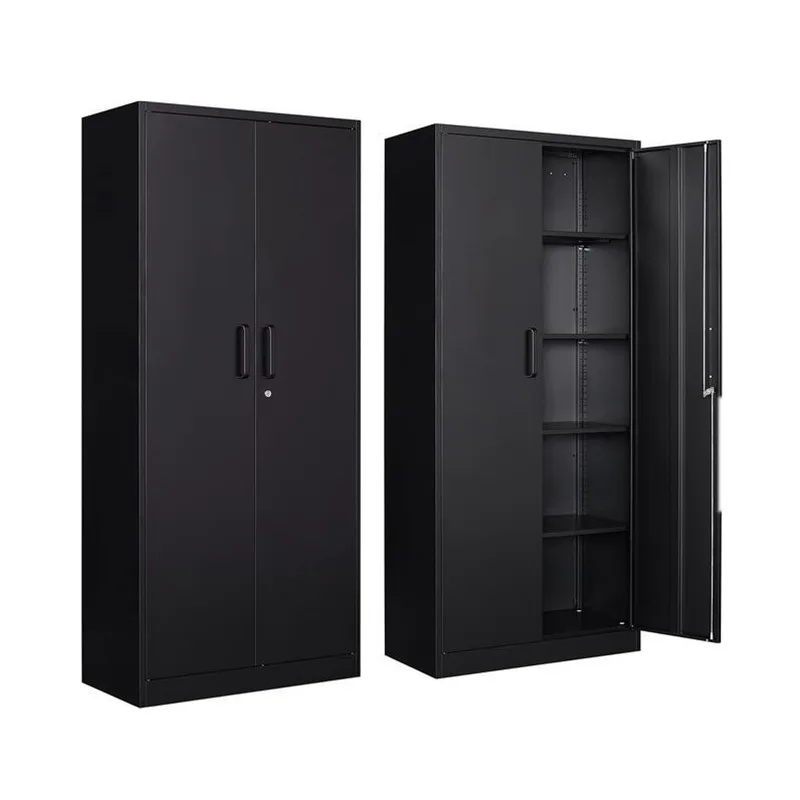 Office Metal Tall Garage Storage cabinet Adjustable Shelves Locking 2 Doors steel cupboard Filing Cabinet