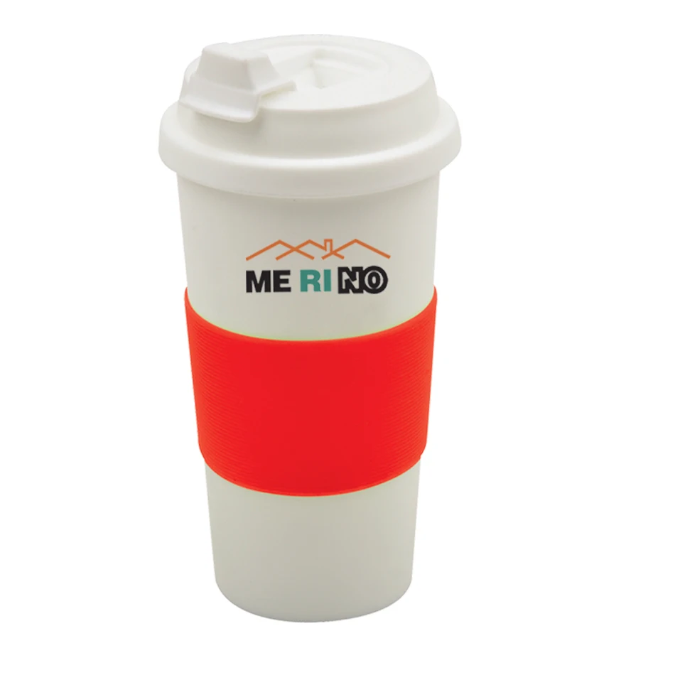 Customized Logo Fashion Design 16 oz Plastic reusable Coffee Cup mugs with Heat Insulation care