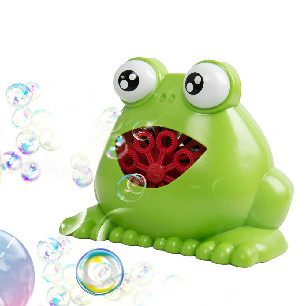 Оптовая продажа автоматическая пузырчатая машина с зеленой лягушкой воздуходувка для пузырей игрушки детей