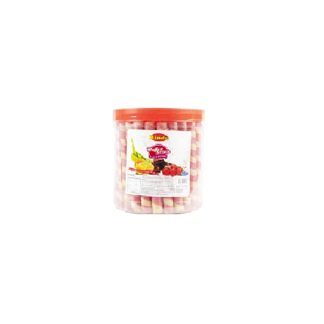 Guaranteed Quality Crispy Strawberry Flavors Roll Wafer No Preservative Egg Roll Sweet Rolled Biscuits