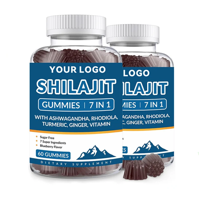 OEM Himalayan Blueberry Flavor Shilajit Extract Gummy Ayurveda Humic Fulvic Acid Trace Mineral Rich Shilajit Gummies