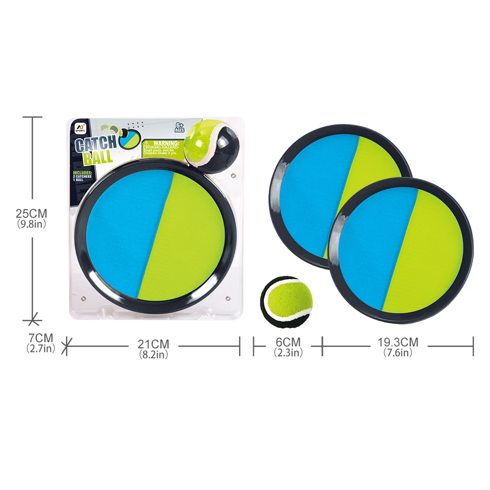 7.6 Inch Kids Toss And Catch Ball sets paddle Sticky Ball Toys Kid Garden Games Velcro Ball Toss
