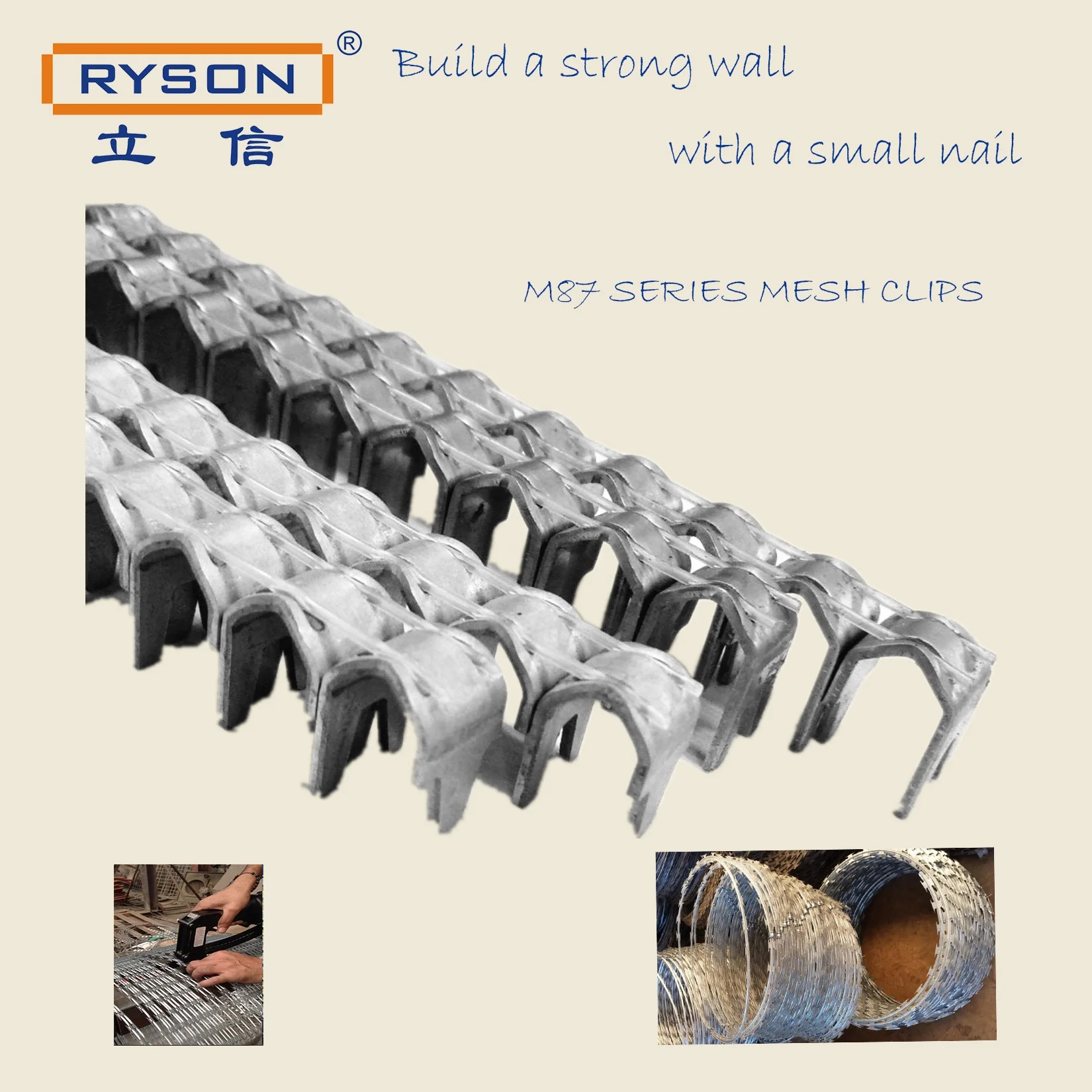 Clinching clips CL-37 m87 size for razor wire production