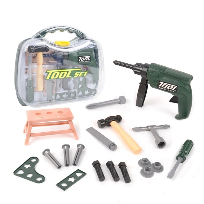 Детская игра, безопасная пластиковая игрушка, набор инструментов, электропитание, игрушка-сверло