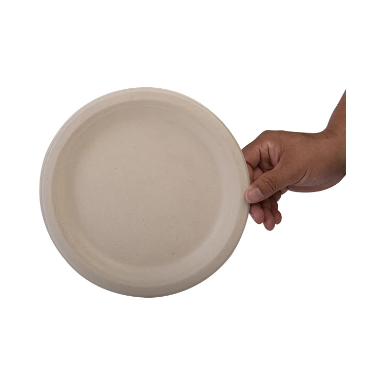 Nature Eco-friendly Biodegradable Round Disposable Paper Dishes Lunch Box