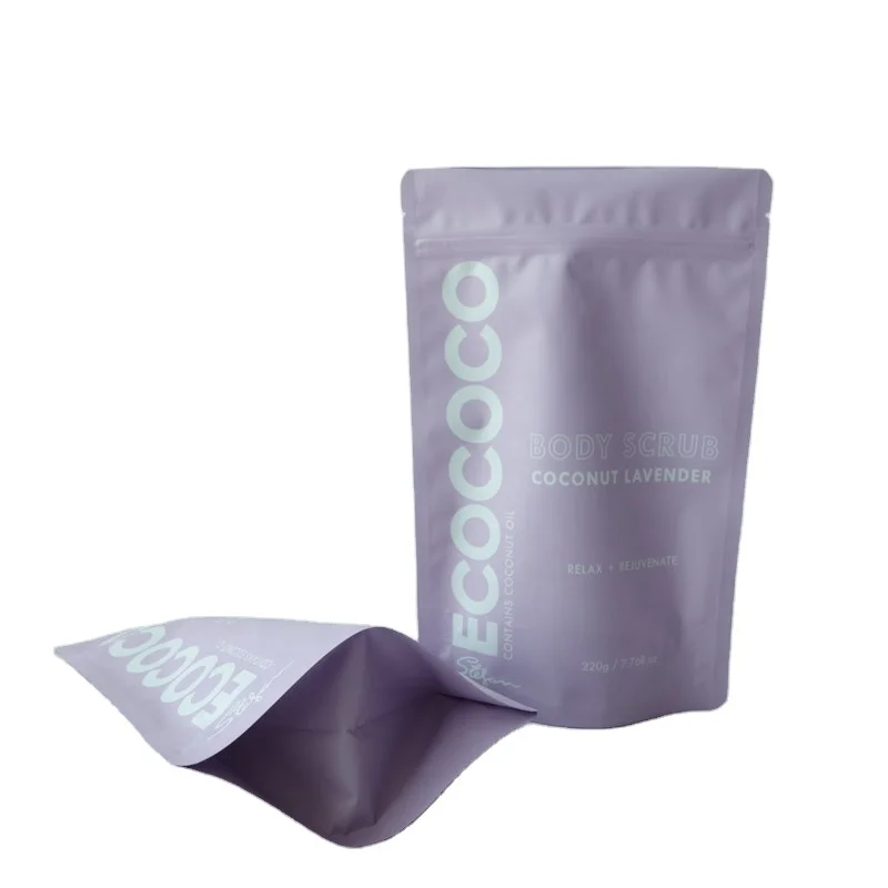 Матовый мешочек с подставкой, пищевые пакеты для тела с кокосовым маслом