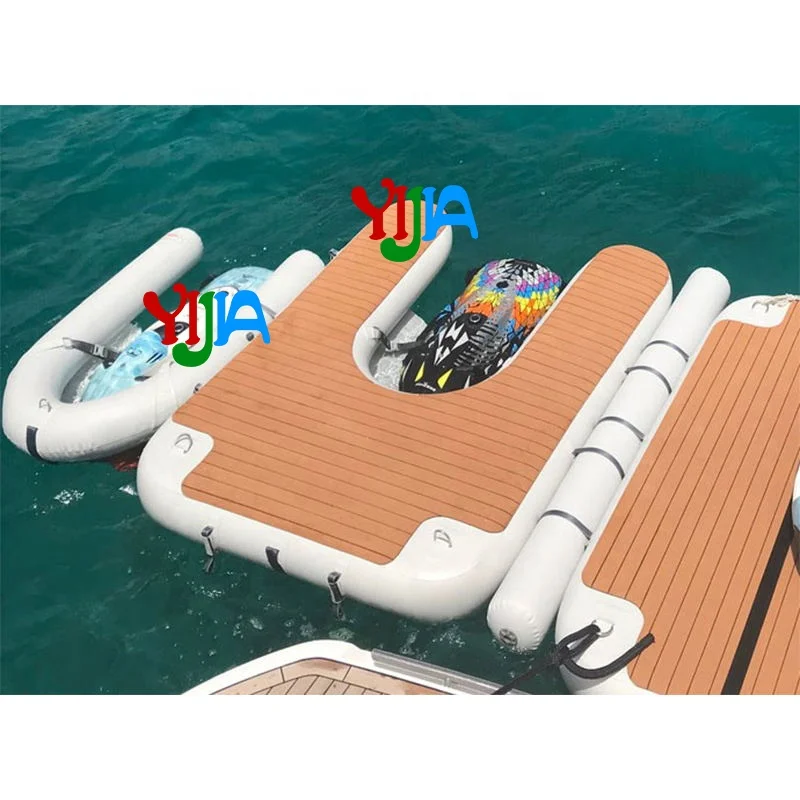 Heavy-duty Double Wall Fabric Custom Inflatable Seabob Dock Inflatable Dock Inflatable C Dock with EVA Pad