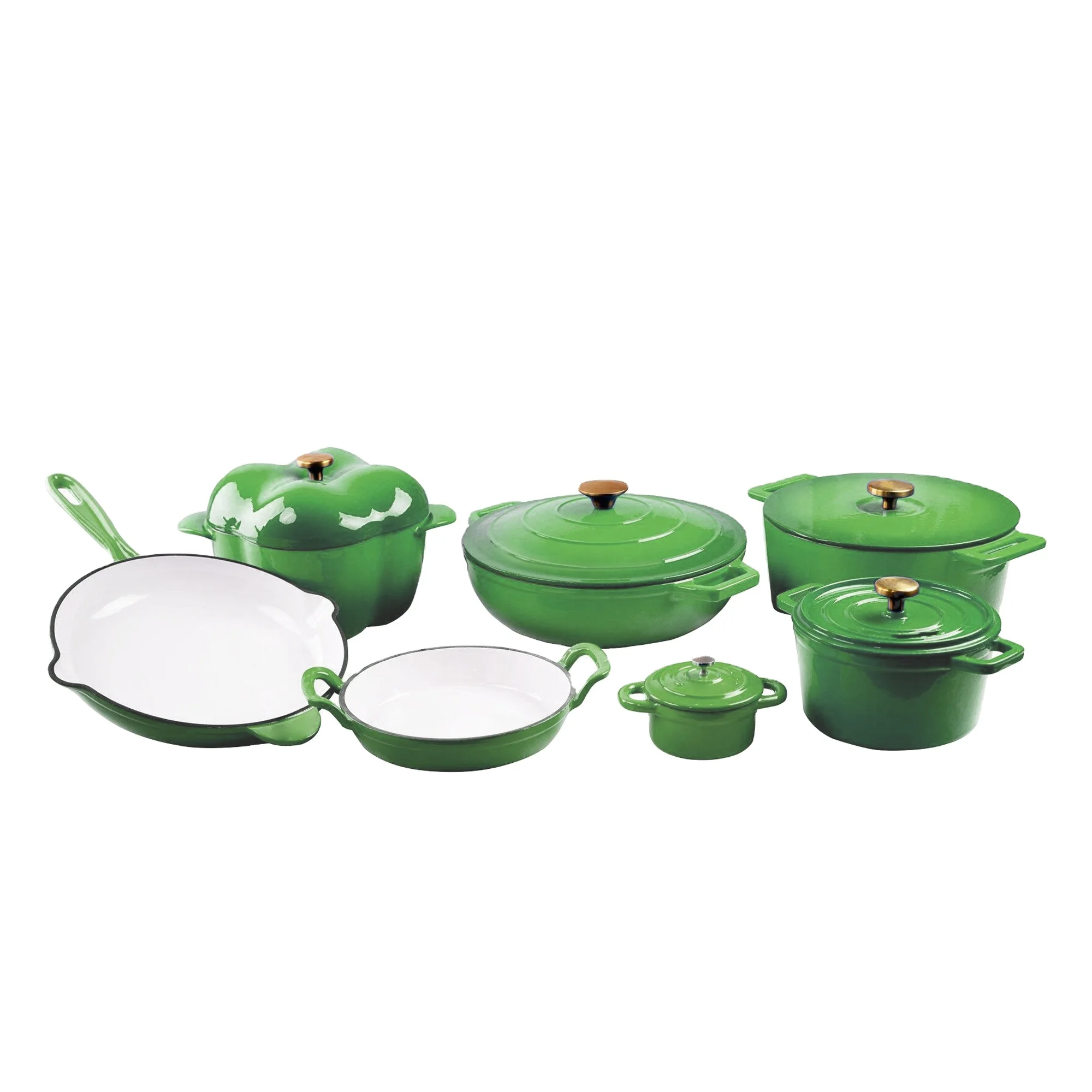factory directly supply OEM cooking utensils enamel Cast iron cookware sets dutch oven stew pot and Skillet fry pan sets