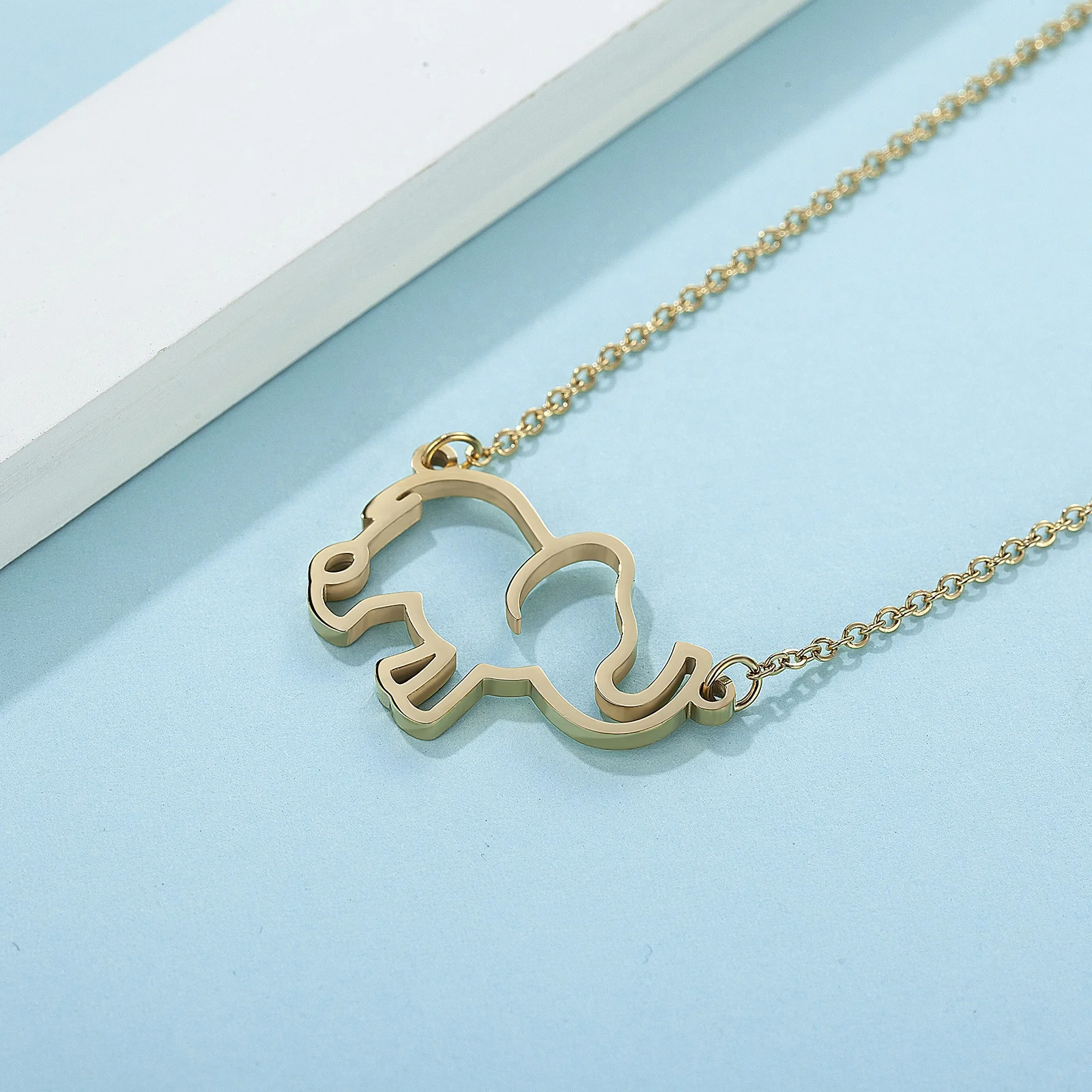 
custom animal Jewelry Necklace Women Gift Pendant necklace elephant 316L Stainless Steel Necklace 