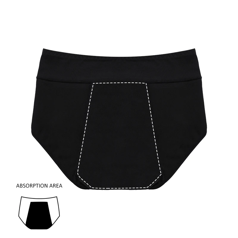 Custom Ladies Widened Waist Full Front To Top Moderate Absorbent Panties Fast Drying Menstrual Panties Incontinence Panty
