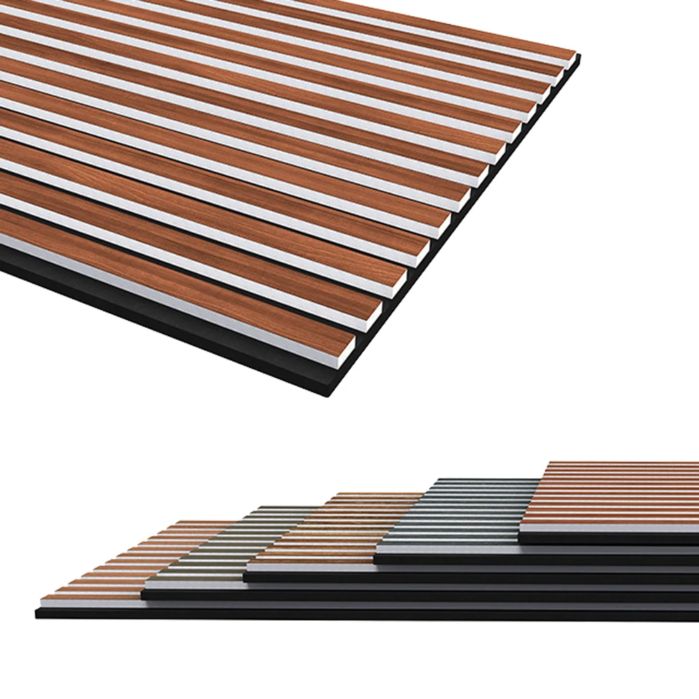 Eco Friendly Non Toxin Slat PET Acoustic Panels For Building Decoration