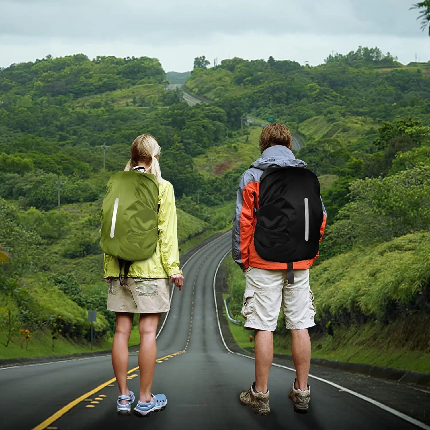 Outdoor Rainproof Hiking Camping Traveling Waterproof Reflective Durable Backpack Covers Bag Elastic Dust-proof