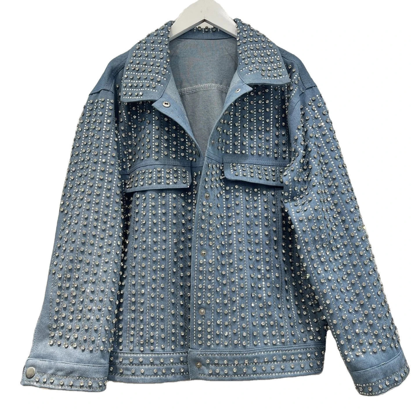 Designs fashion rhinestone jacket women denim jacket High Quality Women Jean Jacket