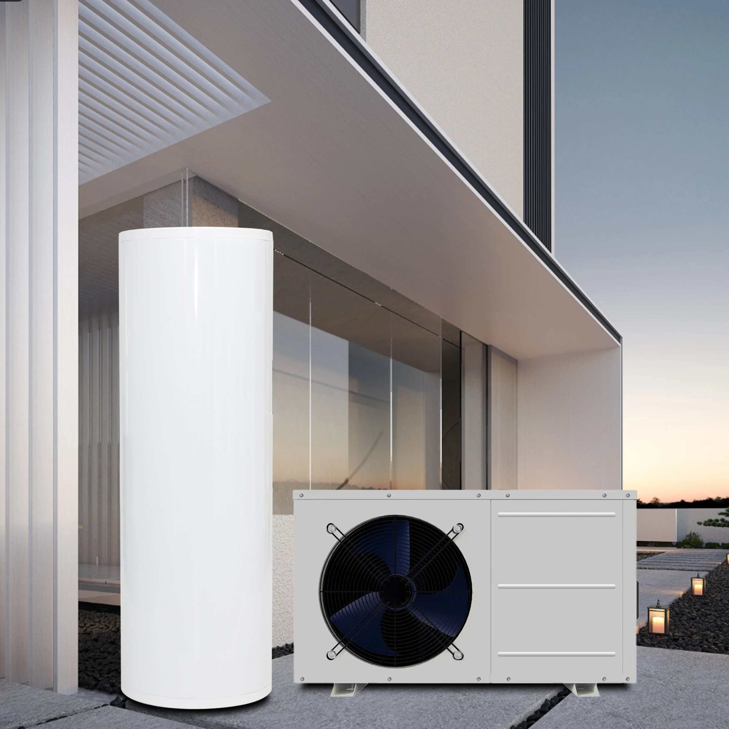 2024 Factory Direct OEM ODM SUNRAIN Split Type Air To Water Domestic Residential Sanitary Shower Hot Water Heat pump R134a