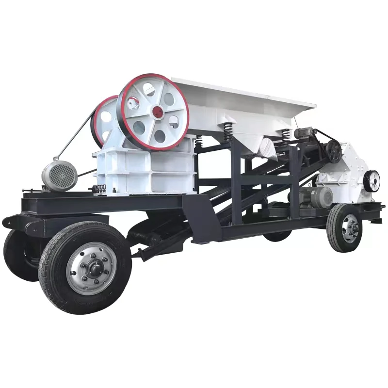 Manufacturer customized portable 250x400 jaw crusher with vibrating feeder and belt conveyor