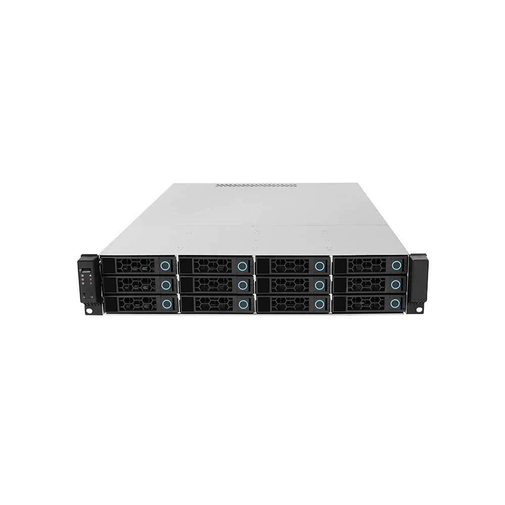 2U 12 bay hot-swappable rack server chassis