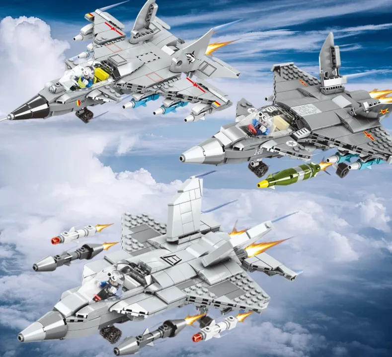Building blocks military assembly model aircraft carrier aircraft tank car  educational toy gifts for children