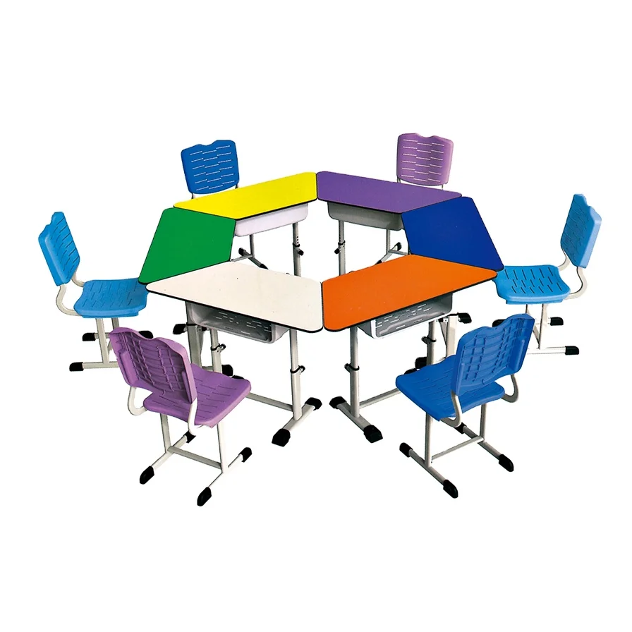 Pre School Furniture Kindergarten  colorful student desk and chair desk chair corner study desk table