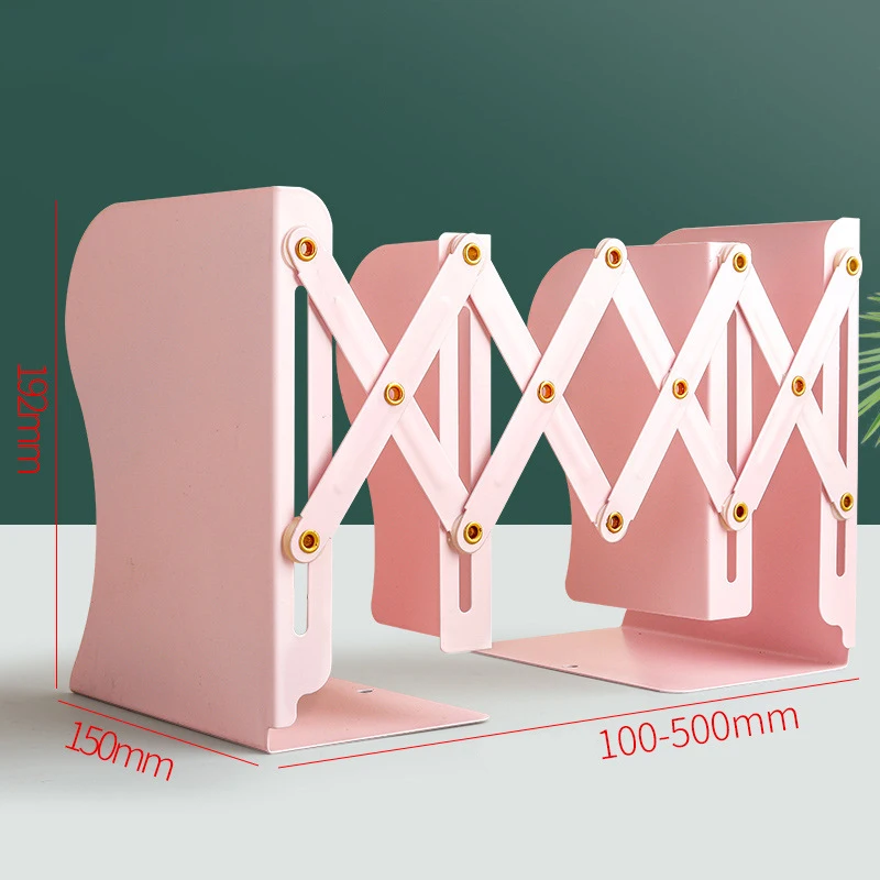 Stationery Bookend Storage Device Retractable Book Stand Metal Adjustable Shelf Book For Student Desktop Books