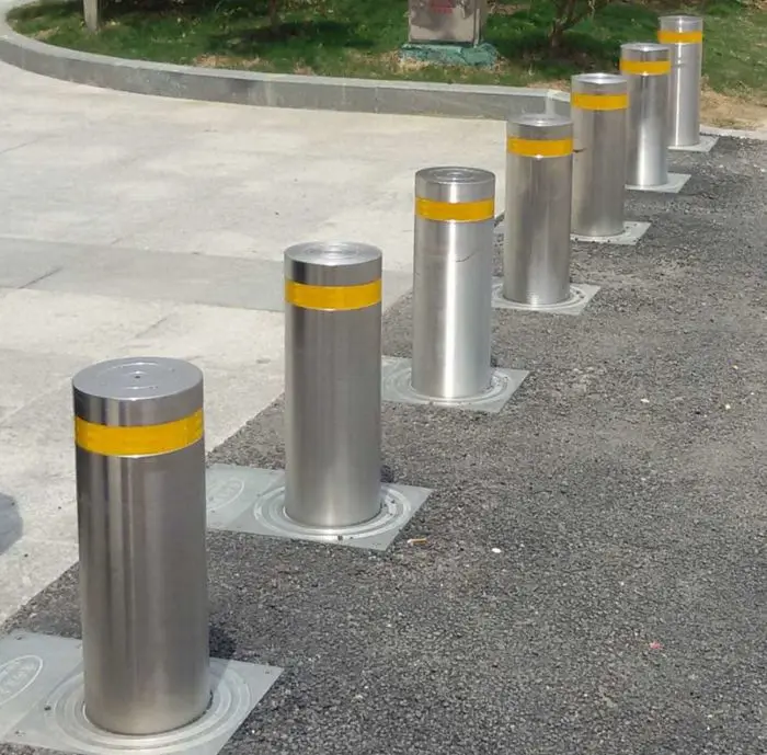 304 Stainless Steel Road Barrier Led Hydraulic Rising Bollard Parking Security System
