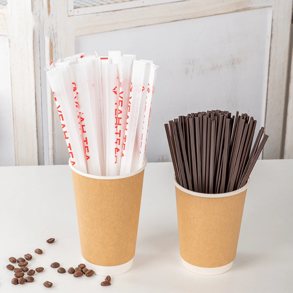 LOKYO wholesale stirring stick disposable takeout milktea coffee tea drinking three hole plastic straws