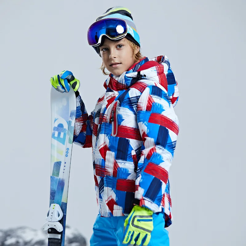 Windproof Baby Children Ski Jacket Cotton Padded Outdoor Warm Ski Snow Wear Kids