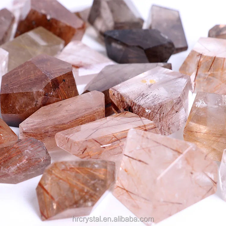 168 Wholesale polished rutilated quartz crystal freeform