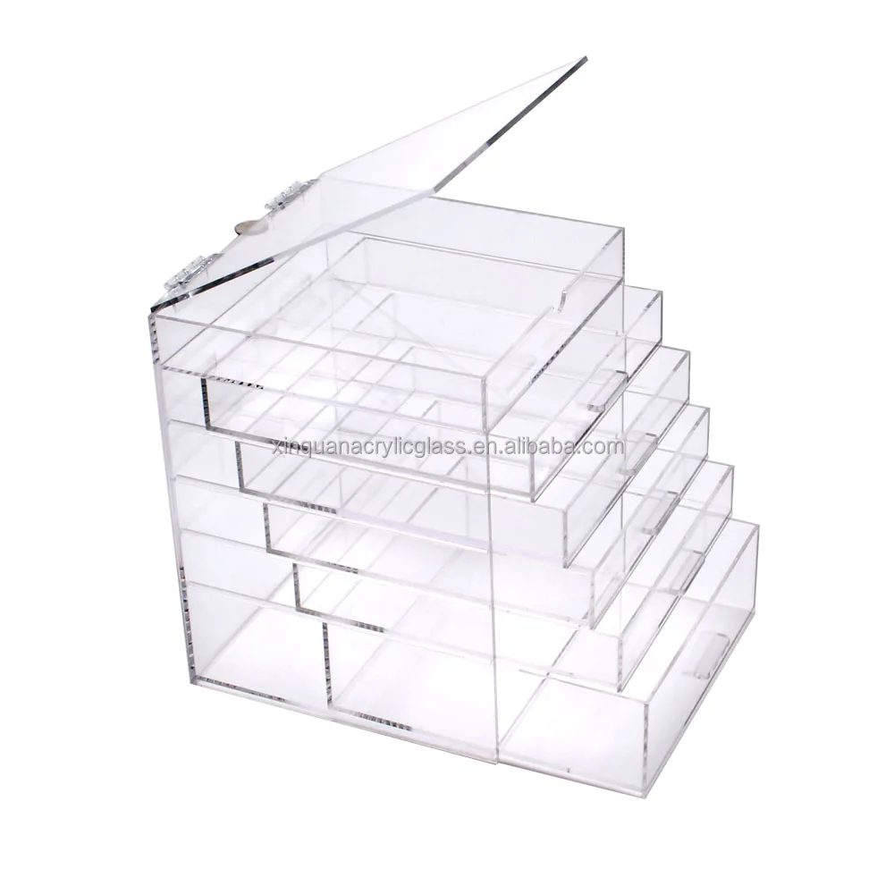 Cosmetic Storage Box  Extra Large 6 Tier with 5 drawers Clear Acrylic Cosmetic makeup organizer acrylic