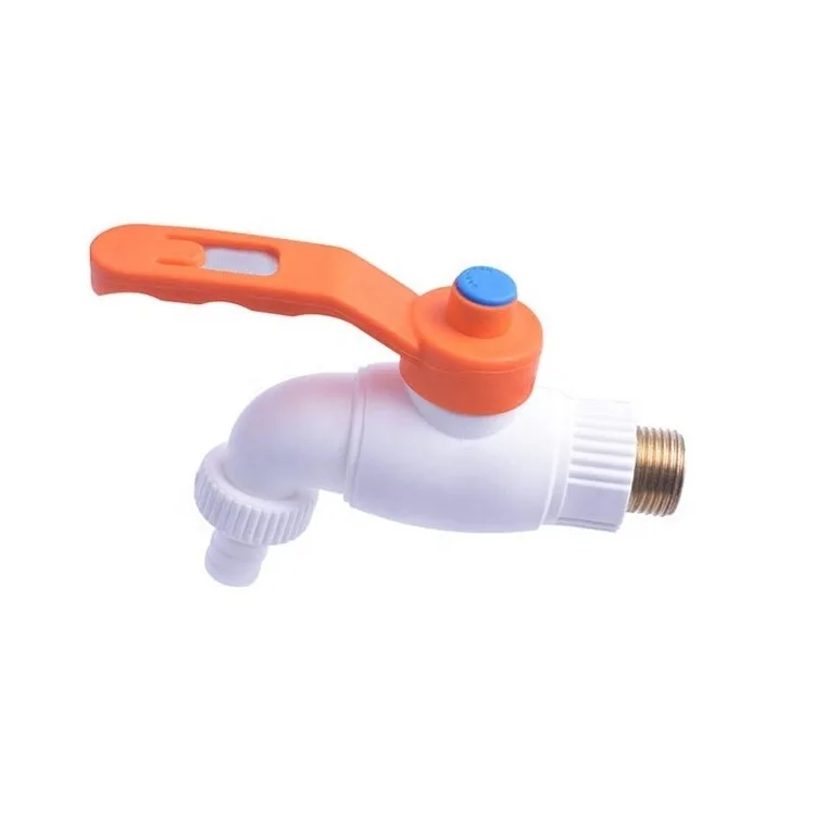 Wholesale High Pressure PPR Pipe Fittings White Brass Male Thread Plastic PPR Water Tap