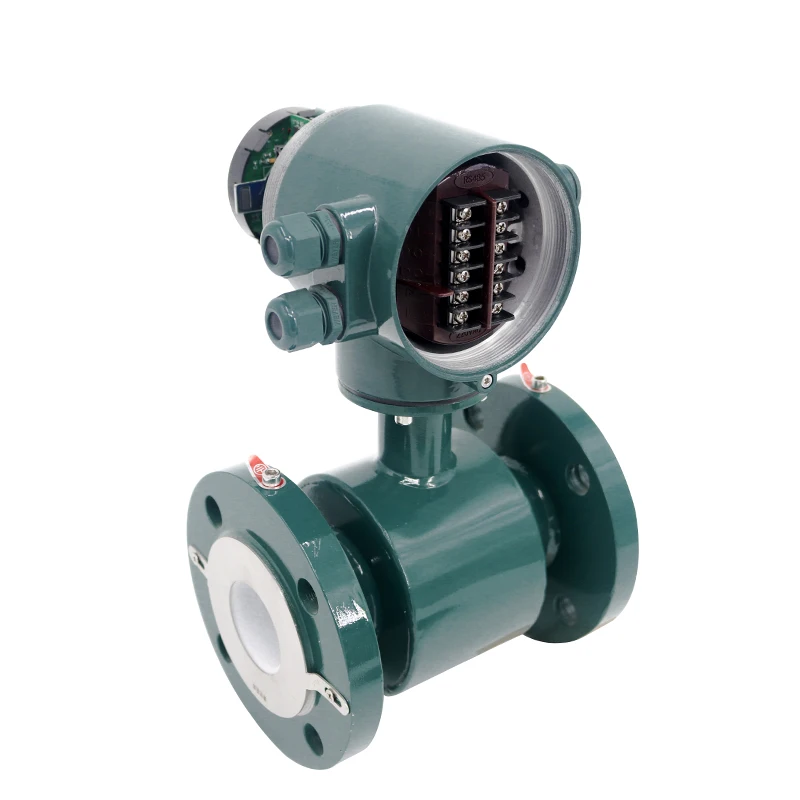 36v Intelligent Sulfuric Acid Flange Water Flow Meter With Solenoid Output Magnetic Flow Meter
