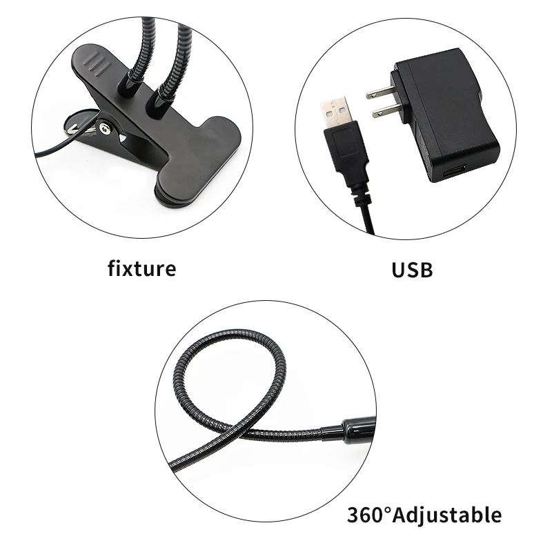 DC5V USB 2 Lamps Full Spectrum led grow light strips 6W Desktop Clip Grow Light for Indoor Plants