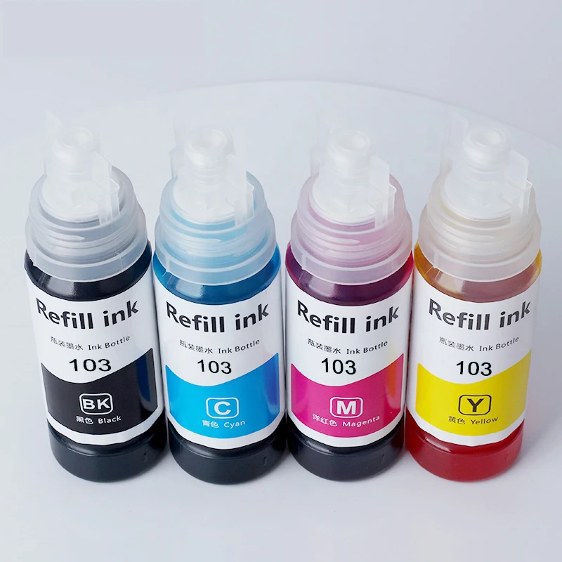 70ml T103 103 T544 544 T522 T003 003 premium dye ink for Epson L1119 L1118  L3150 L3151 L3110 L3118 L3119 a4 inkjet printer