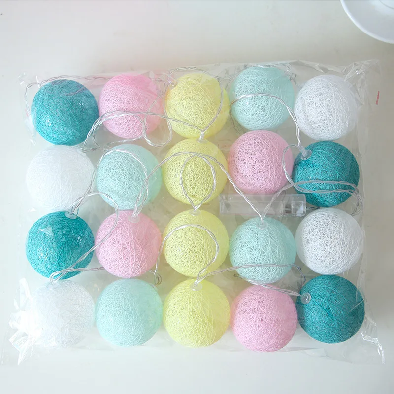 
Led decorative lights cotton thread ball lights string christmas battery lights holiday interior decoration 