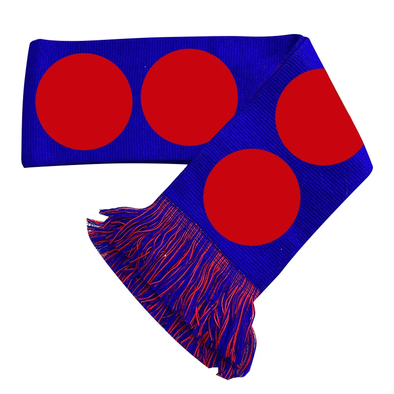 Custom Made Jacquard Woven Acrylic Knit Sport Soccer Club Football Fans Supporter Souvenir Scarf Full Printing Scarf