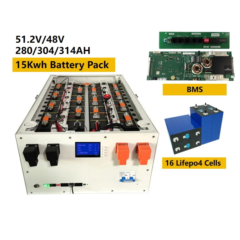 Солнечная литиевая батарея 51,2 В 48 В 280Ah 300Ah 14kwh 15kwh LiFepo4 с Wi-Fi BLUETOOTH приложение для мониторинга