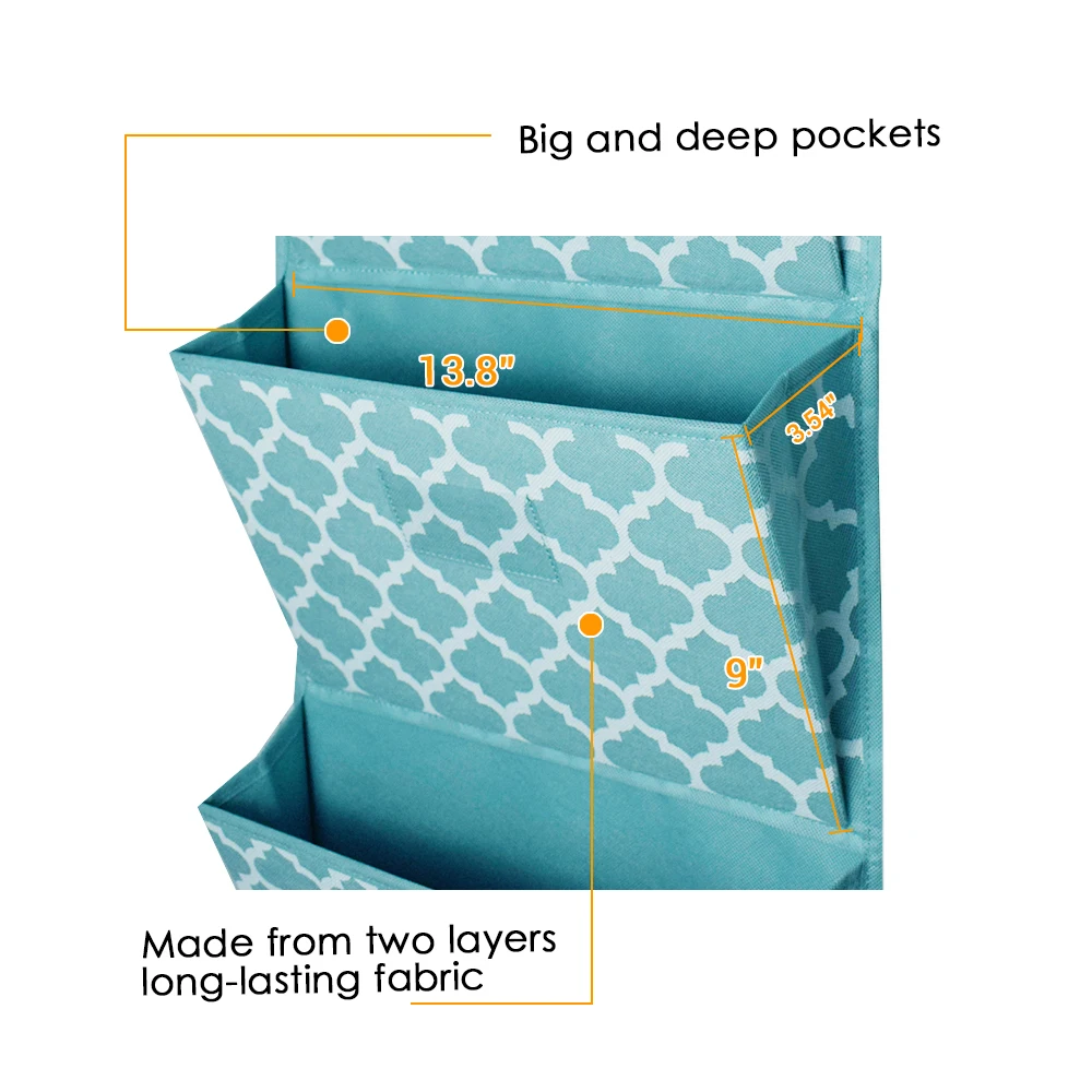 Wholesale Factory Price Fabric Non Woven 5 Pockets File Hanging Organizer for Home Storage and Organization