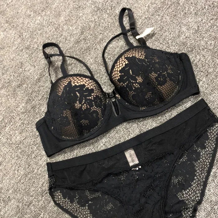 China Good quality woman underwear private label lady lace lingerie women bra underwear set