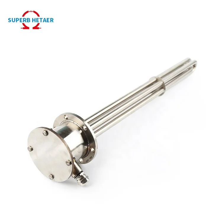 500-10000W Titanium Alloy Immersion Tubular Heater with Flange