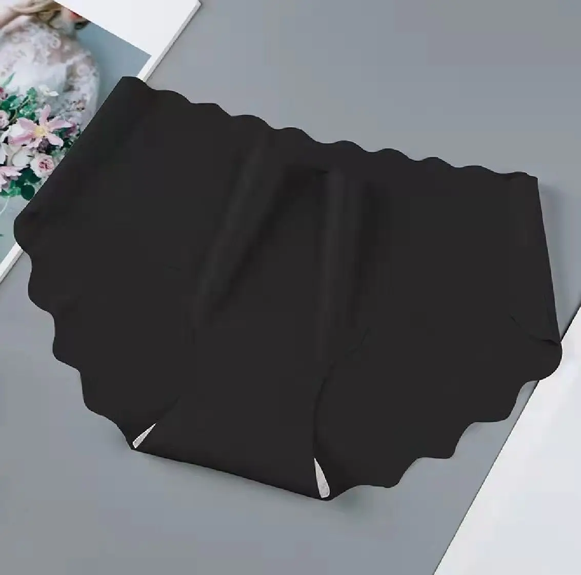 Wholesale Cheap Price female lady briefs girls smooth plain panty panties silk satin underwear ruffle women seamless panty