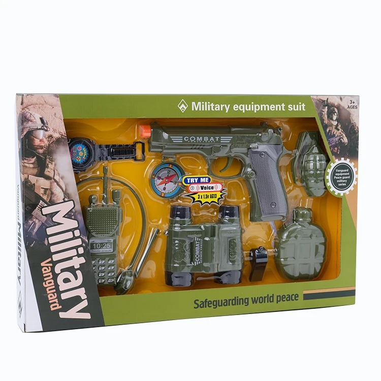 Военный Набор, пластиковая образовательная детская имитация, искусственное оружие, армейский игрушечный пистолет