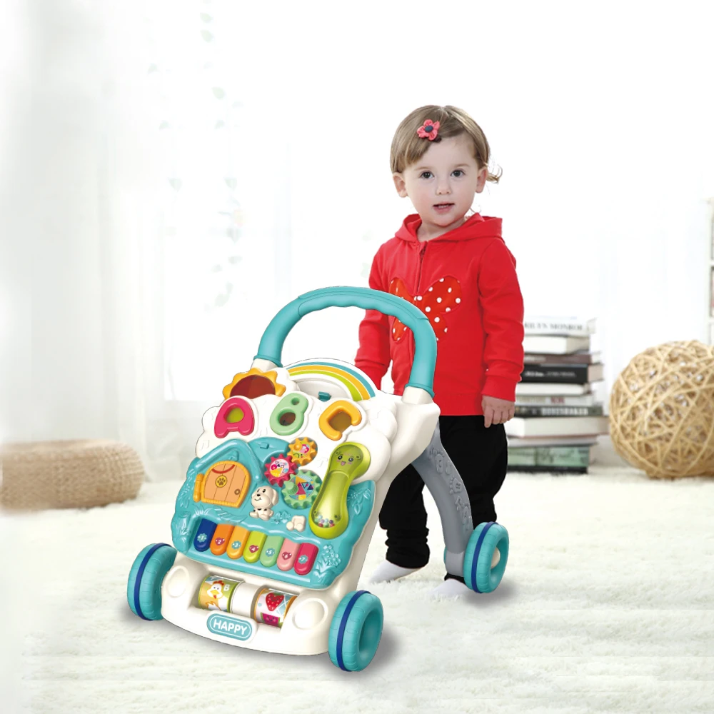 Baby Walkers Learning Push and Walk Trolley with Flashing Light and Music Multifunction Baby Walker Toy for Baby Boy Girls