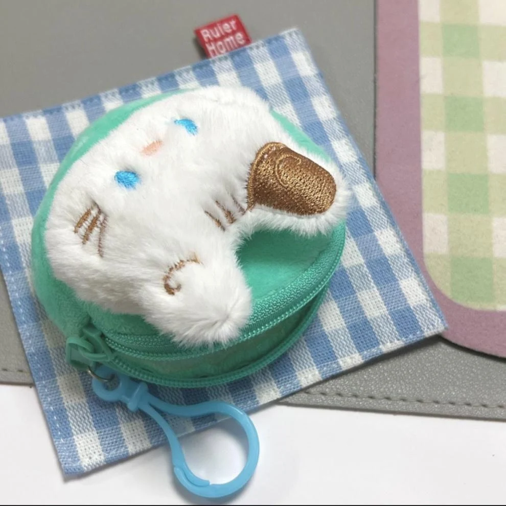 High Quality Animal Shaped Custom Plush Wallets Cartoon Cat Plush Coin Purses For Daily Use