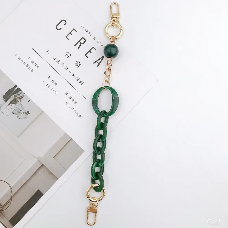 Acrylic Double Chain Portable Mobile Phone Lanyard Diy Jewelry Accessories Retro Mobile Phone Case Chain 2021