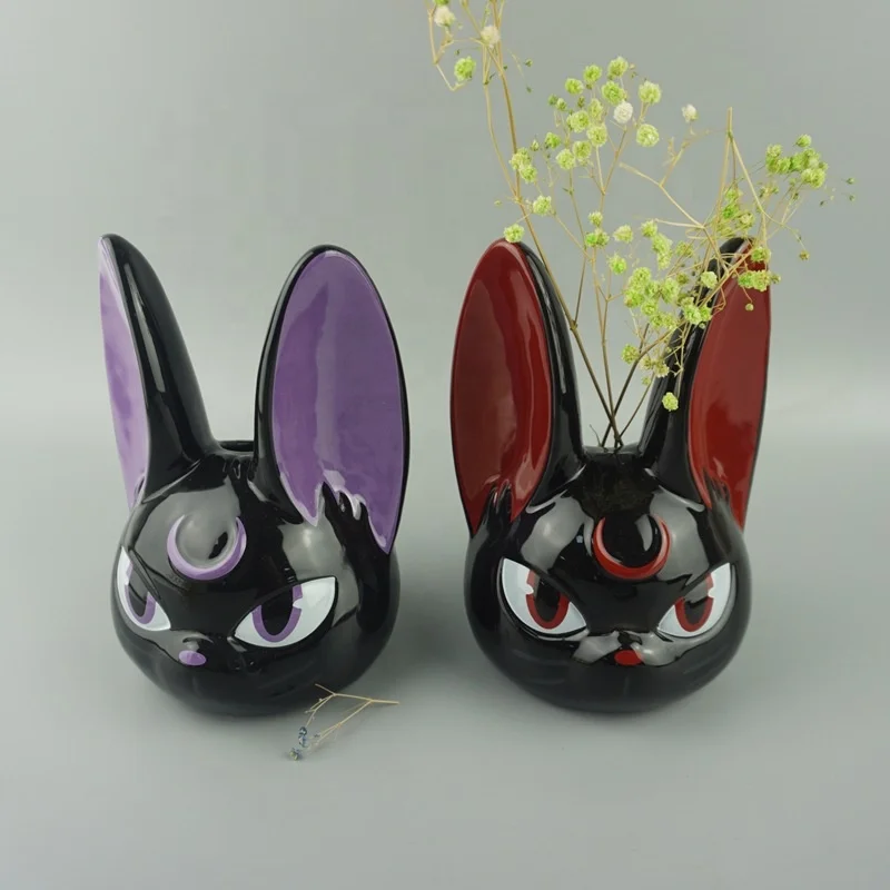 Funny Ceramic Vase Flower Arrangement Dry Flowers Simple and Creative Hydroponic Planter Halloween Series Desktop Ornaments