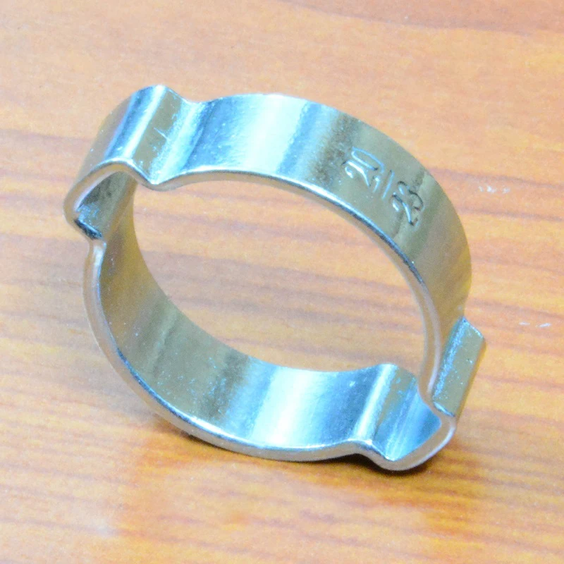 Turbo Double Vessel Ear Pipe Clamp Two Ear Clip Double Ear Hose Clamp Galvanized Clamp For 19mm (3/4) Tubing With 25 Mm Od