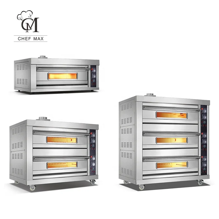 
Bakery Equipment Big Capacity Automatic Control Bread Gas Baking Deck Oven 